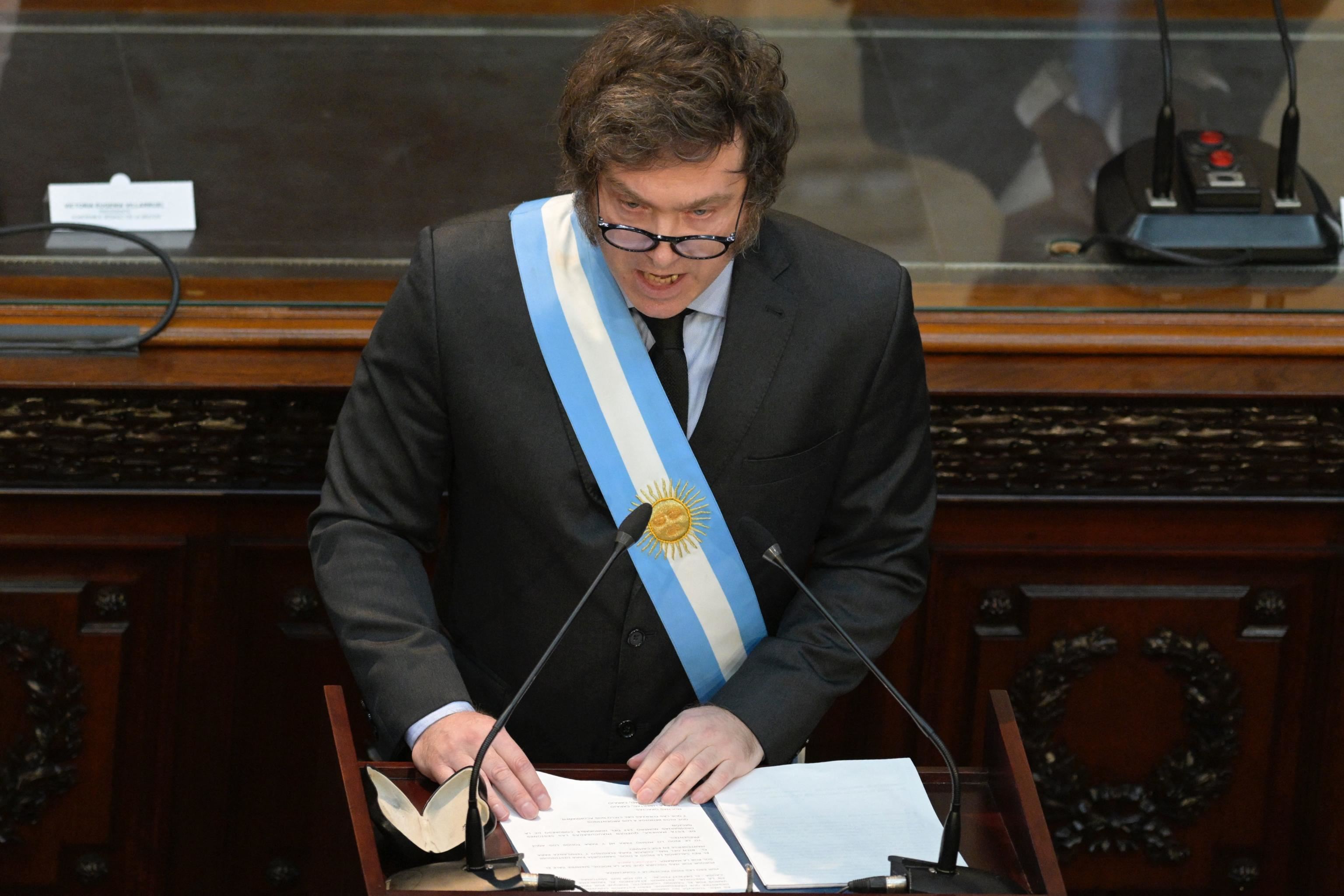 Il presidente Javier Milei