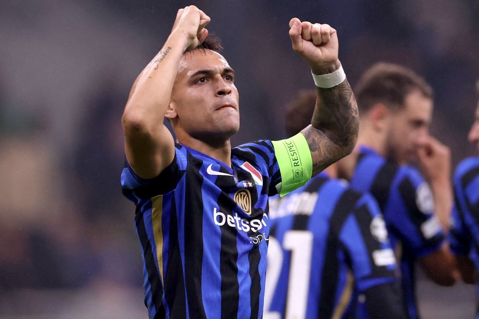 L'esultanza del capitano dell'Inter Lautaro