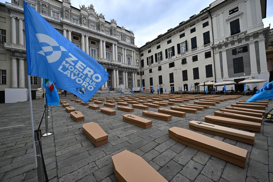 Una manifestazione contro gli infortuni sul lavoro