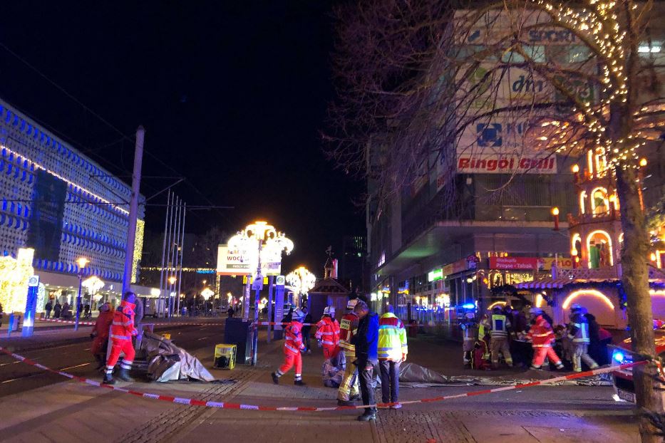 Il luogo della strage a Magdeburgo, nel land della Sassonia Anhalt