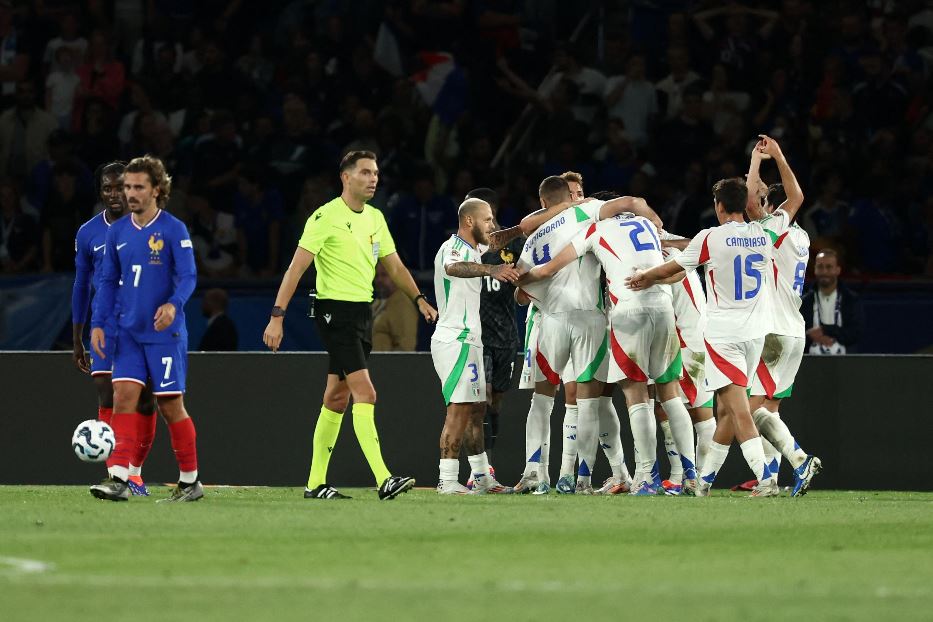 L'esultanza degli Azzurri dopo un gol