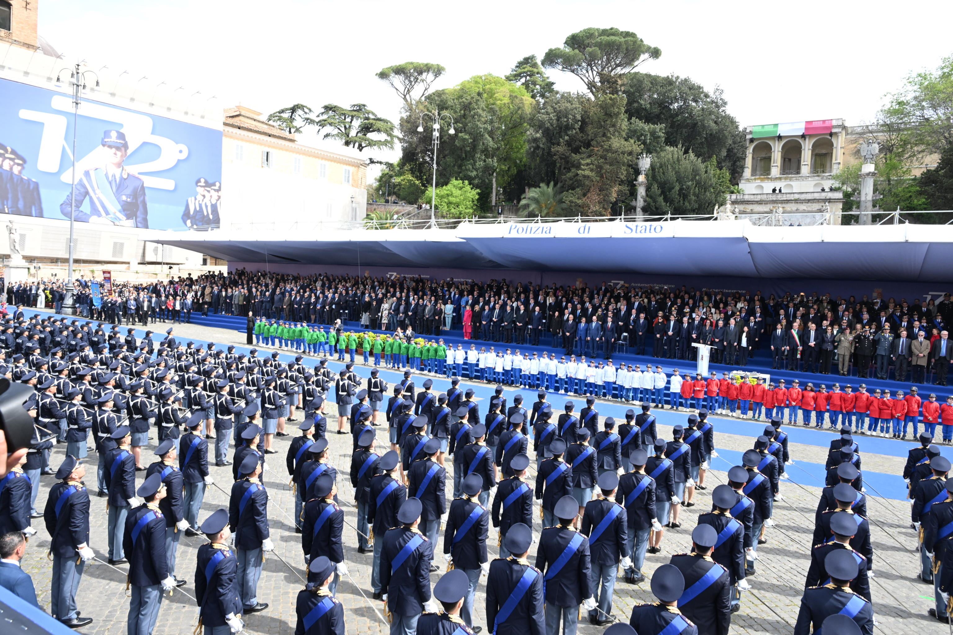 La cerimonia a Piazza del Popolo