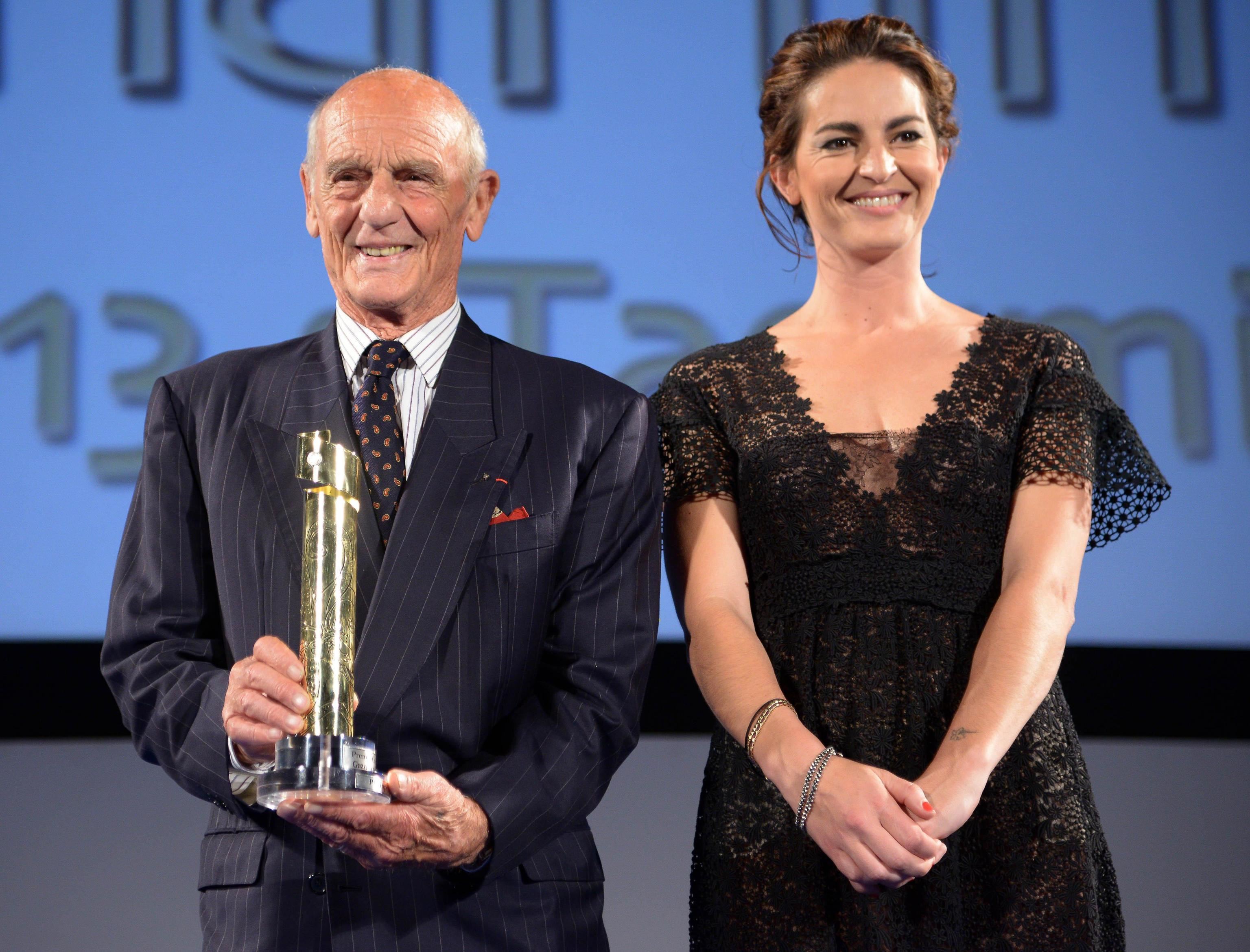 Philippe Leroy con la figlia Cecile al Taormina Film Festival nel 2013