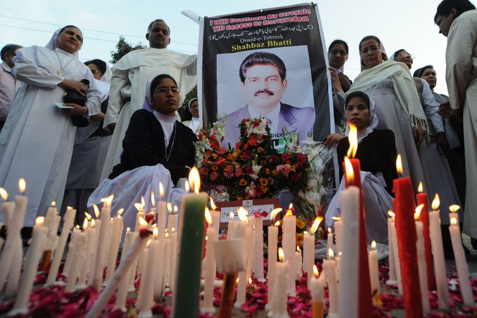 Una veglia in ricordo di Shahbaz Bhatti a Lahore in Pakistan