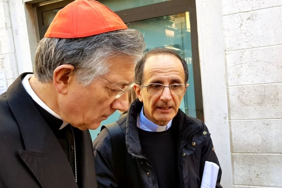 Il patriarca di Venezia Francesco Moraglia, con don Antonio Biancotto