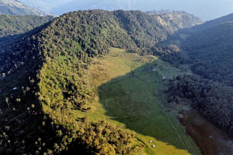 Il cratere del vulcano Cerro Machin a Toche in Colombia