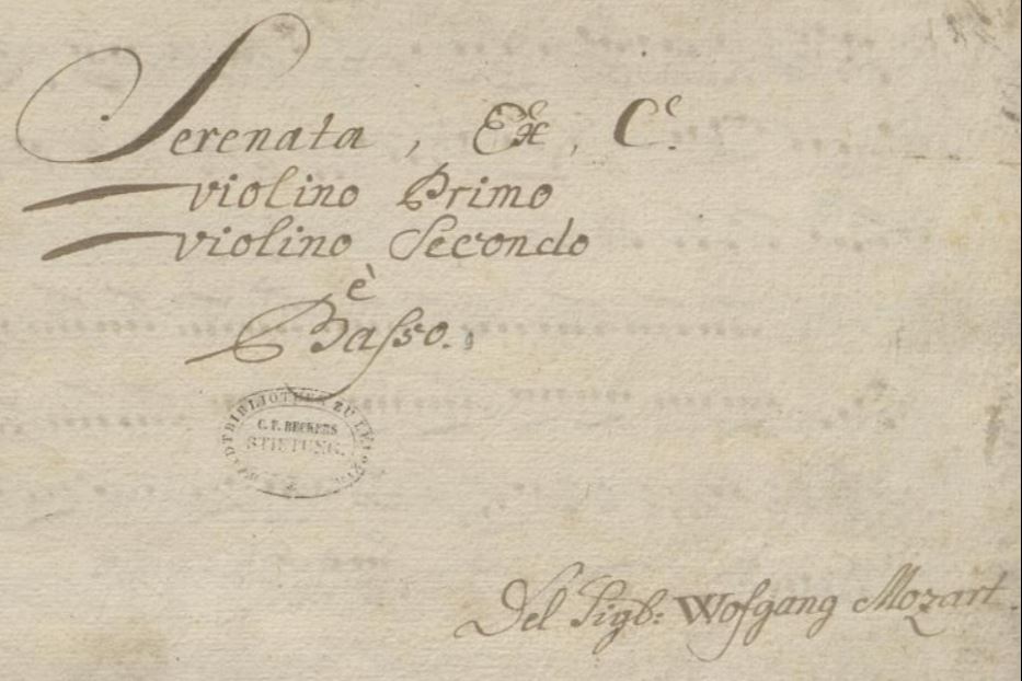 Il manoscritto della “Piccolissima serenata notturna” di Mozart appena scoperta in Germania