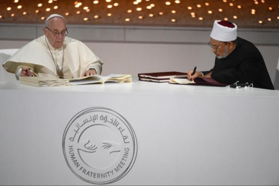 Il Papa e il grande imam di al-Azhar ad Abu Dhabi