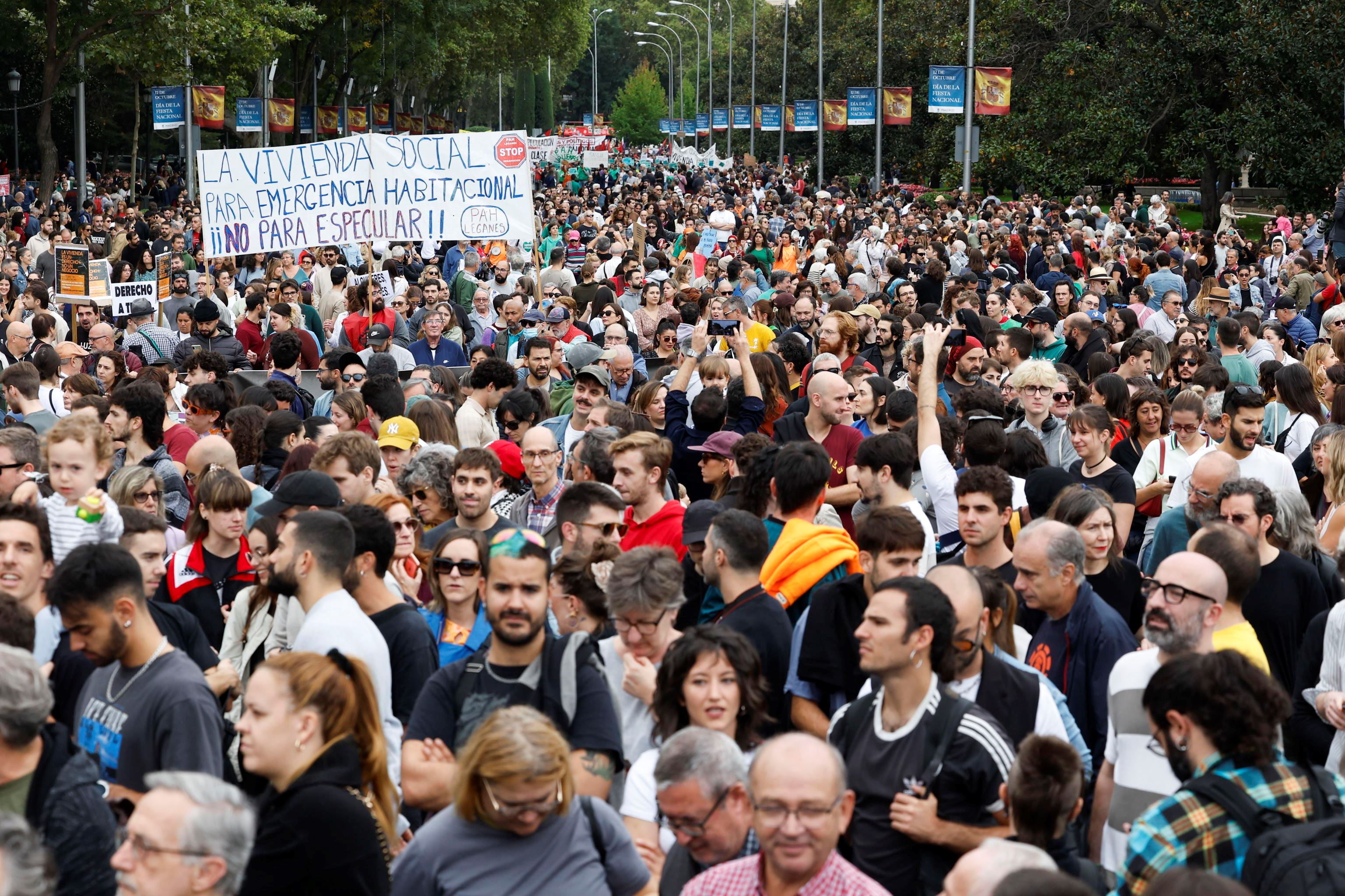 Una manifestazione di protesta degli inquilini dello scorso ottobre