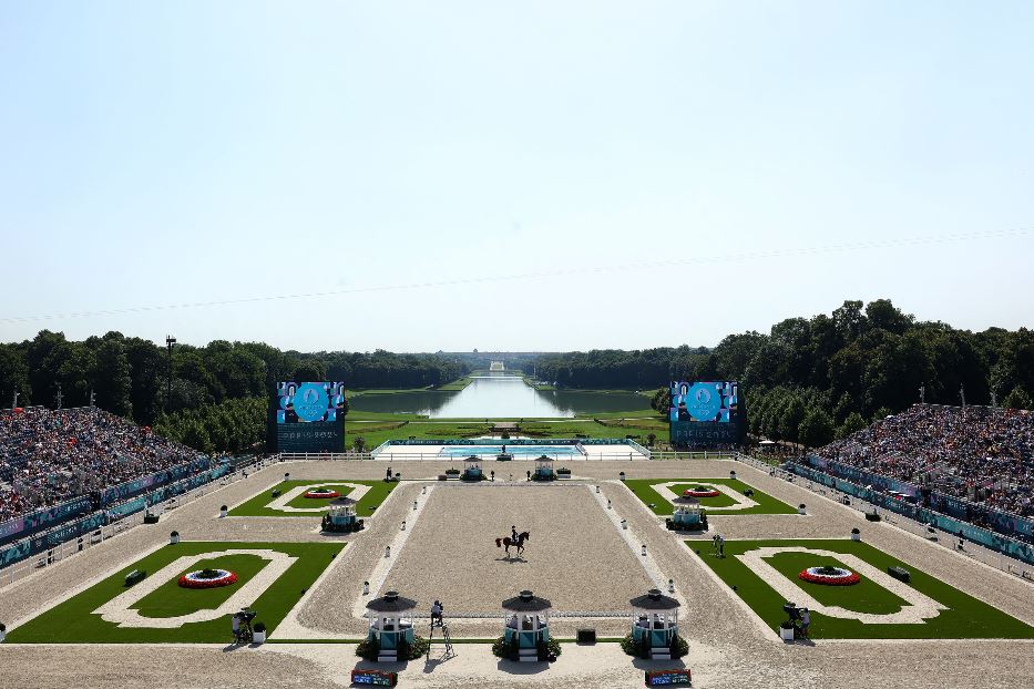 La prova di dressage nei giardini della Reggia di Versailles
