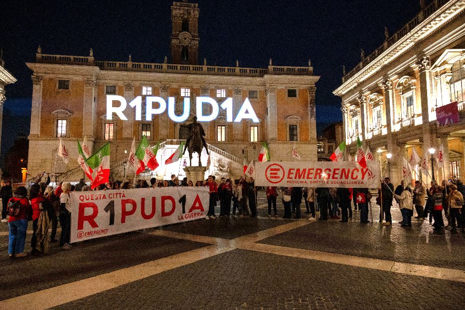 La manifestazione a Roma in piazza del Campidoglio