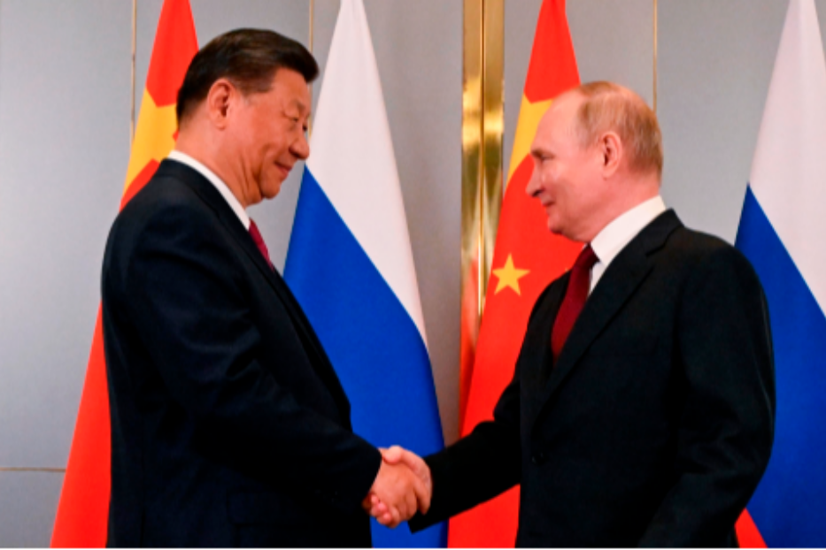 Il presidente cinese Xi Jinping con il presidente russo Vladimir Putin