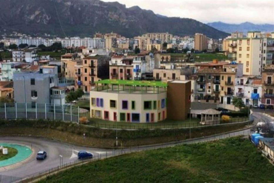 Un rendering dell'asilo di don Pino Puglisi che dovrebbe sorgere nel quartiere di Brancaccio a Palermo