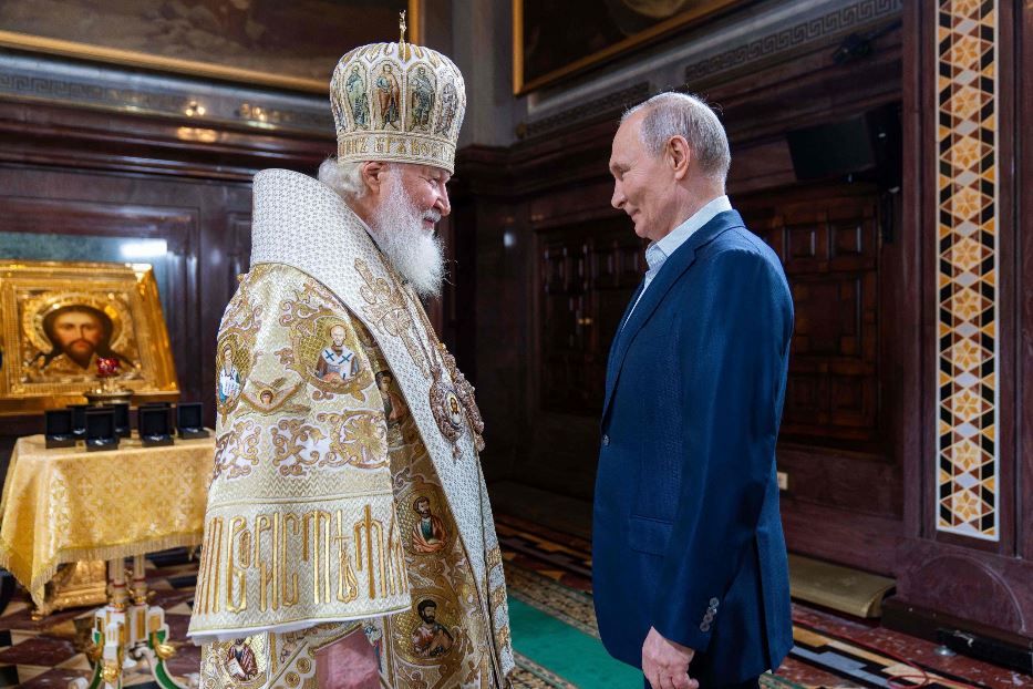 Il patriarca Kirill e il presidente Putin nella notte di Natale